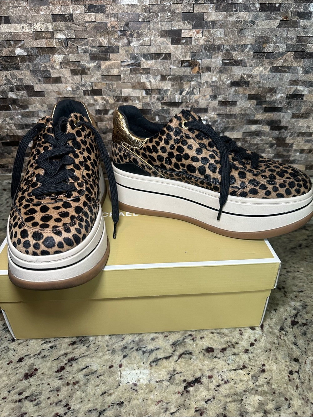 Michael Kors Platform Leopard Print Lace-Up Sneakers  Sz 7.5(SOLD OUT)